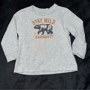 Carhartt Gray Kids Shirt - Stay Wild Bear Design